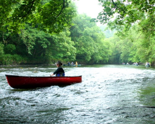 Canoeing down the River Teifi